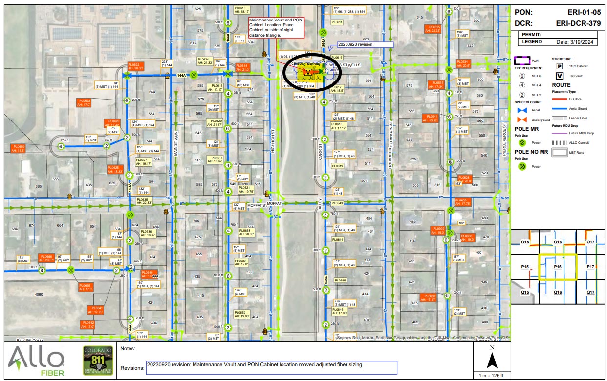 Full size map image of location of bore crews in Erie, CO for week of 6/3/24