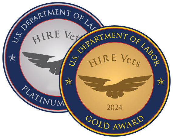 ALLO Fiber - HIRE Vets Award Winner medallions 2024